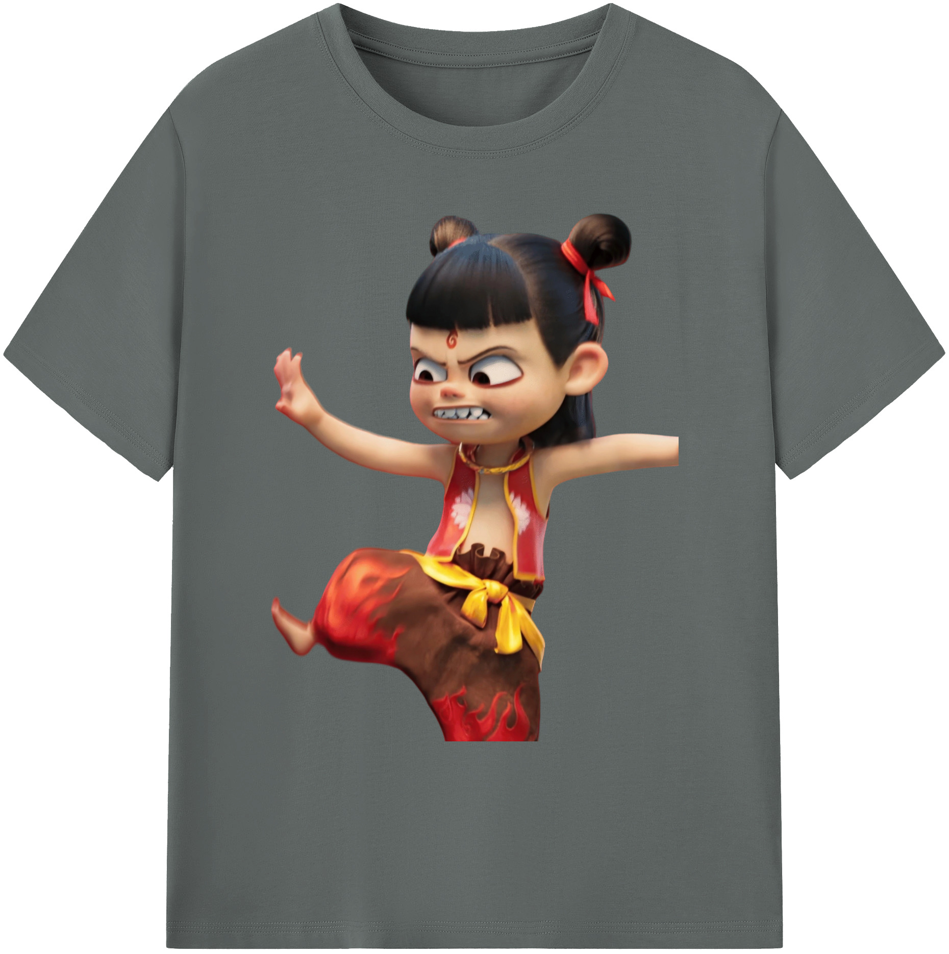 （画像用） Ne Zha 2 ナタ 魔童の大暴れ 綿100％ メンズ半袖Tシャツ｜肌触りやわらか＆通気性